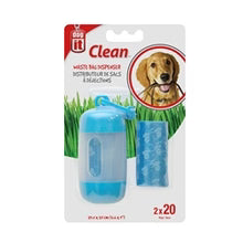 Dispensador Dogit Clean con Bolsas para Fecas – Color Azul (2x20 unidades)