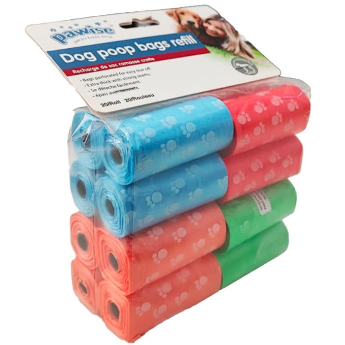 Pack Repuesto Pawise Bolsas para Perros – 16x20 Colores (320 unidades)