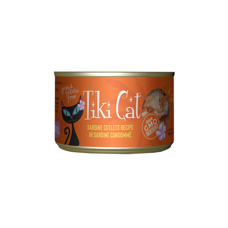 TIKI CAT TAHITIAN GRILL SARDINE WET FOOD, 80 GR