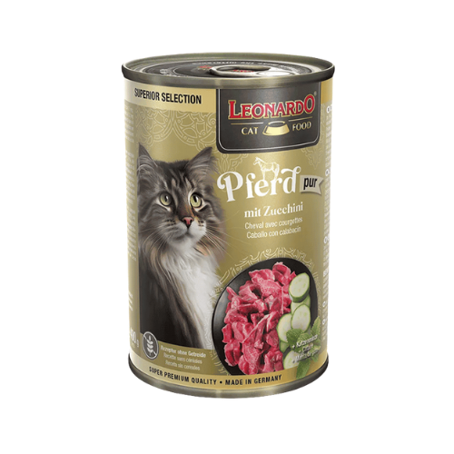 Lata Leonardo Gato Superior Selection Caballo Calabacin 400 gr