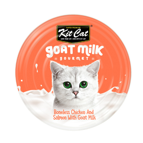 Kitcat lata goat milk gourmet pollo & salmón 70g