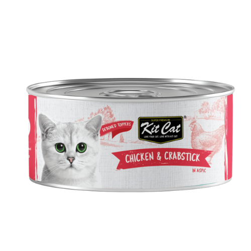 Kit Cat Lata Deboned Toppers Pollo y Crabstick 80 g
