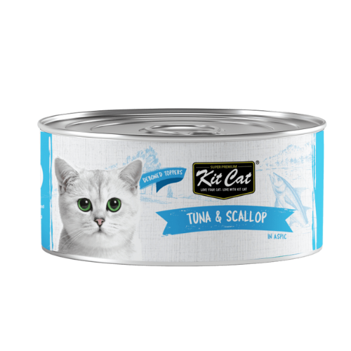 Kitcat 80g deboned tuna & scallop toppers