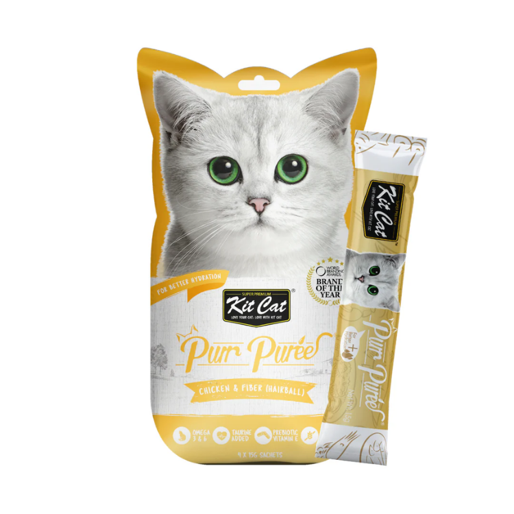 PurrPuree - Pollo y Fibra (Hairball Control) 60g (4x15g)