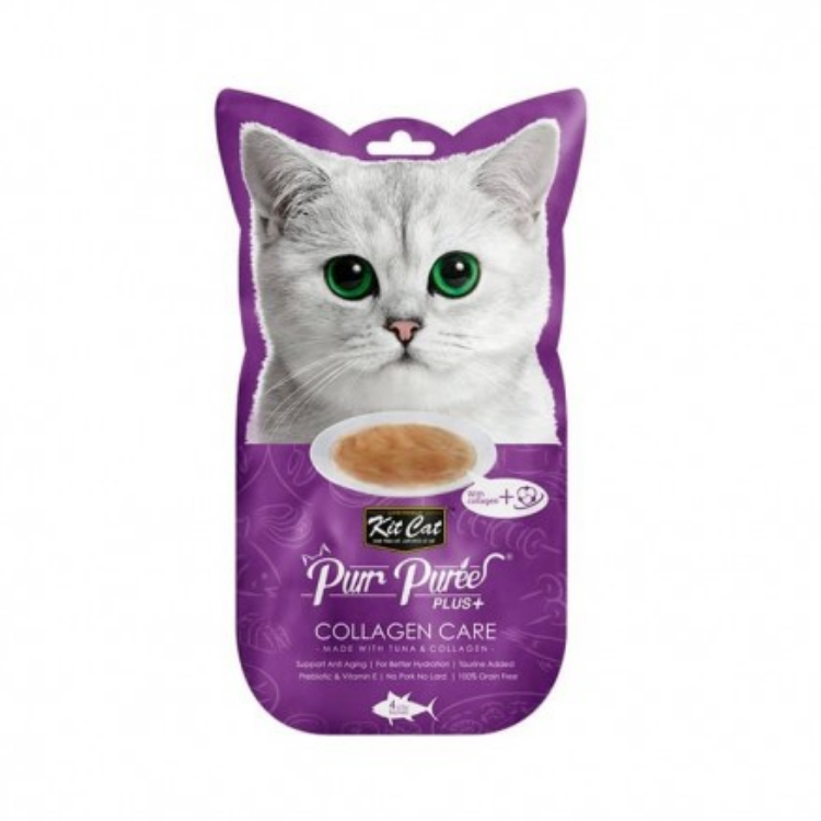 PurrPuree PLUS - Atún + Colageno Care 60g (4x15g)
