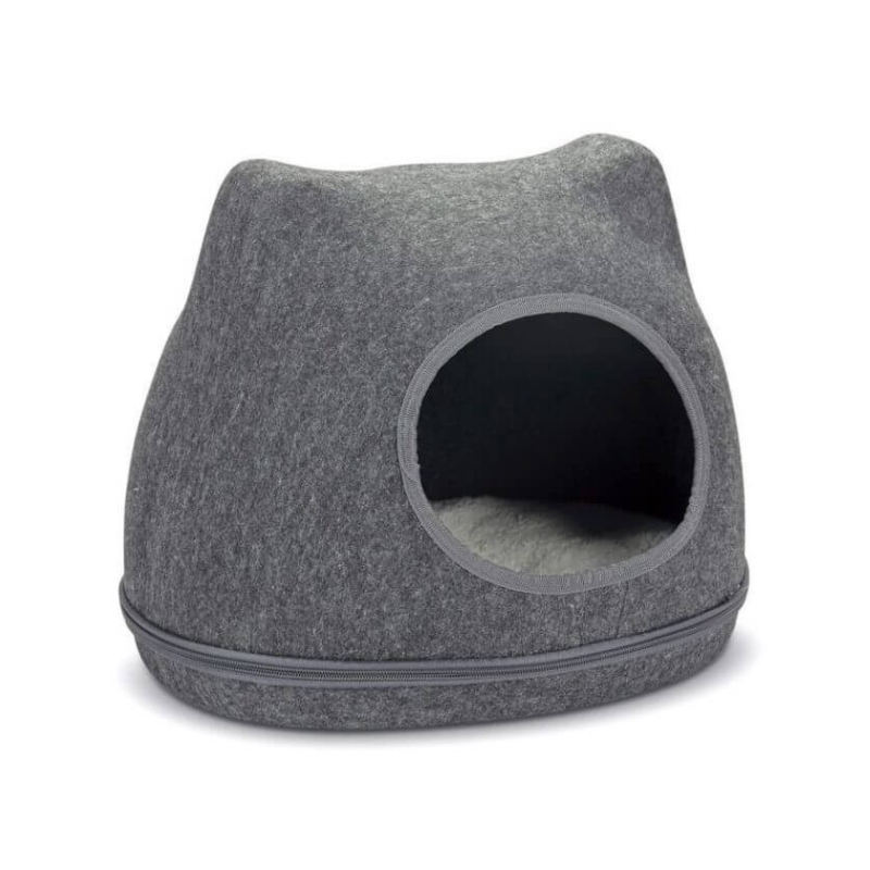 Cama Iglú de Fieltro Pawise para Gatos – Color Gris