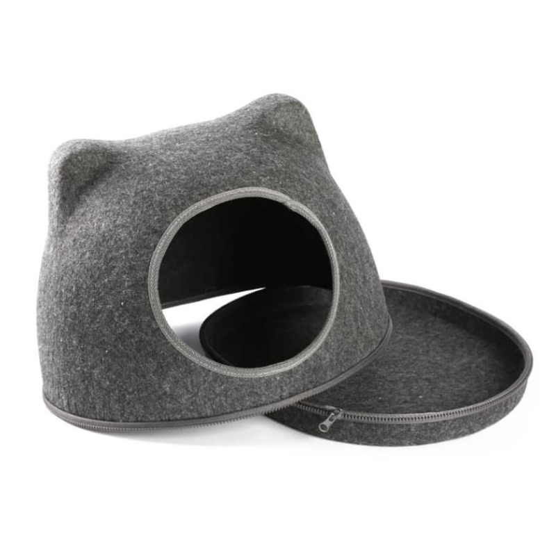 Cama Iglú de Fieltro Pawise para Gatos – Color Gris