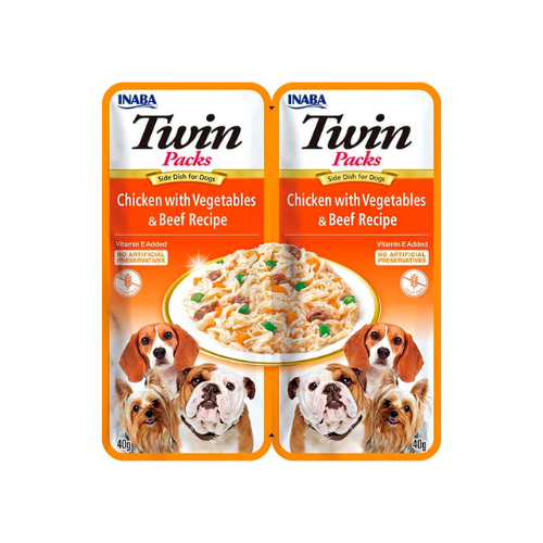 Churu Twins Packs Chicken with Vegetables & Beef Recipe Perro