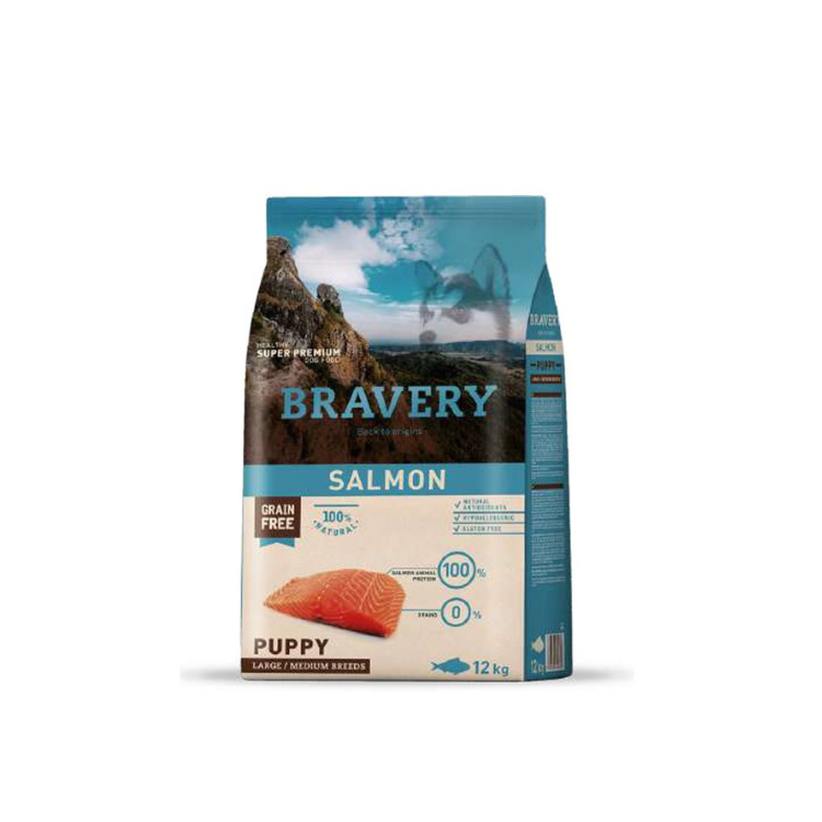 BRAVERY SALMON PUPPY LARGE/MEDIUM BREEDS 4 KG