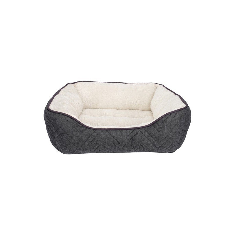 Cama Rectangular Dogit Dreamwell para Perros – Color Gris y Blanco