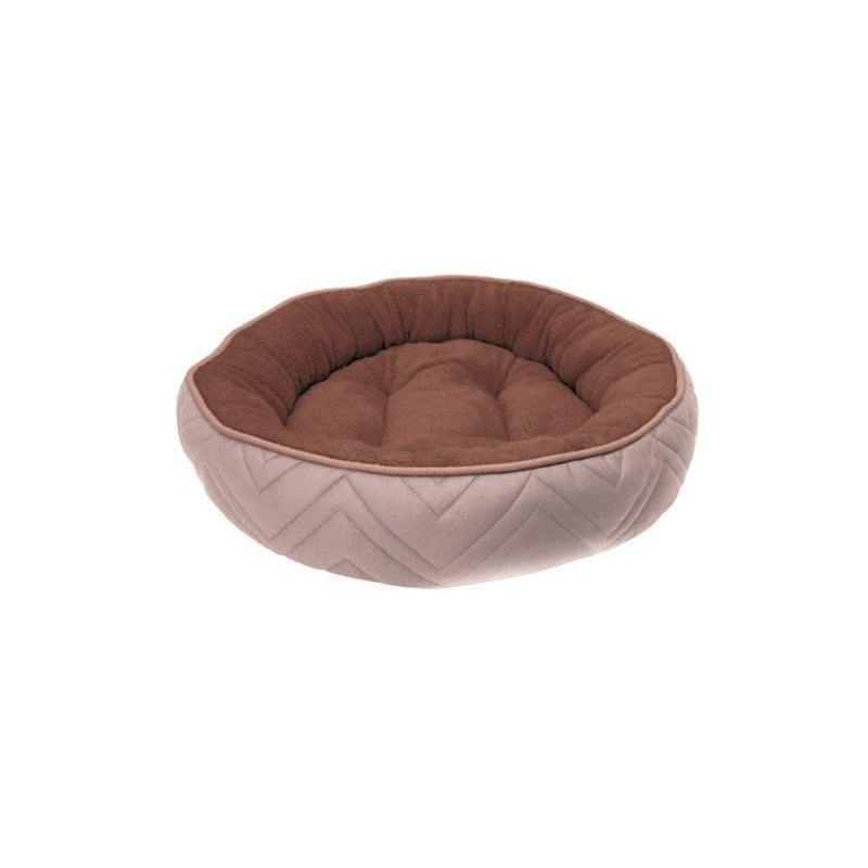 Cama Redonda Dogit Dreamwell para Perros – Color Beige y Café (56 cm)