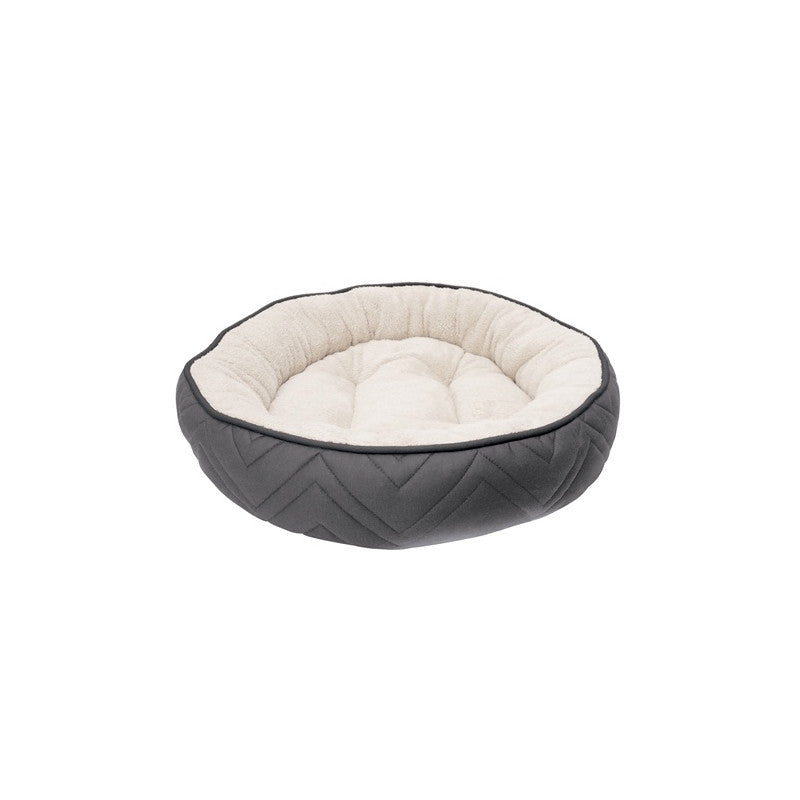 Cama Redonda Dogit Dreamwell para Perros – Color Gris y Blanco (56 cm)
