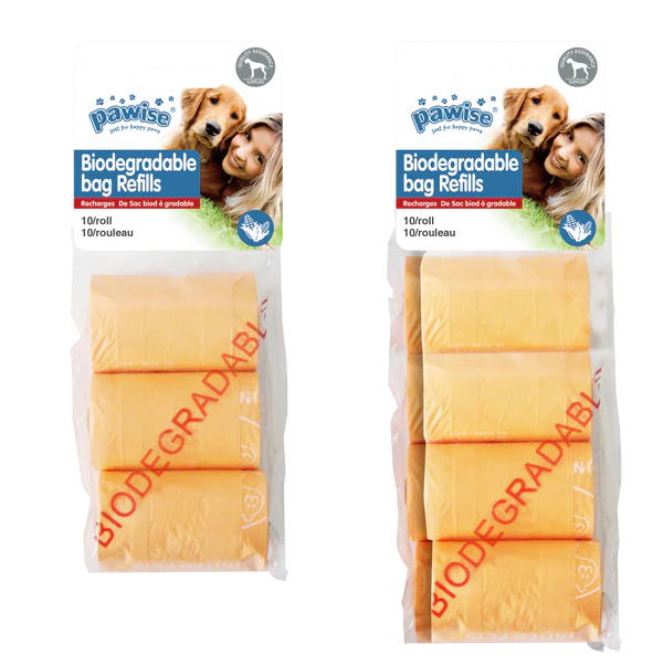 Pack Repuesto Pawise de Bolsas Biodegradables – 30 Unidades (3x10)