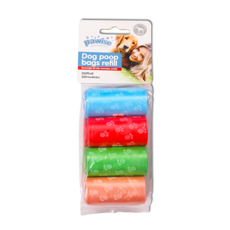 Pack Repuesto Pawise Bolsas para Perros – 8x20 Colores (160 unidades)