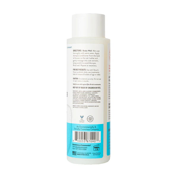 Skout's Honor Shampoo y Acondicionador Probiótico para Gatos Sin Perfume 473 ml