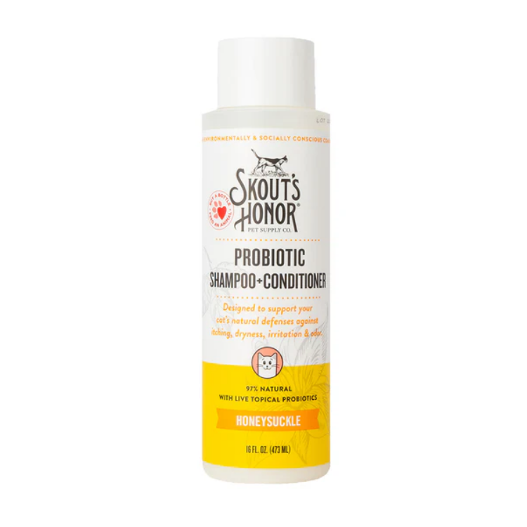 Skout’s Honor Shampoo + Acondicionador para Gatos Madreselva 473 ml