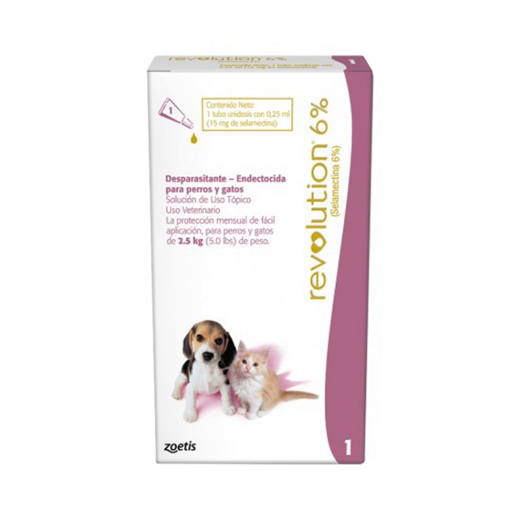 REVOLUTION PERRO GATO 6% 0,25 ml (2.5 Kg)