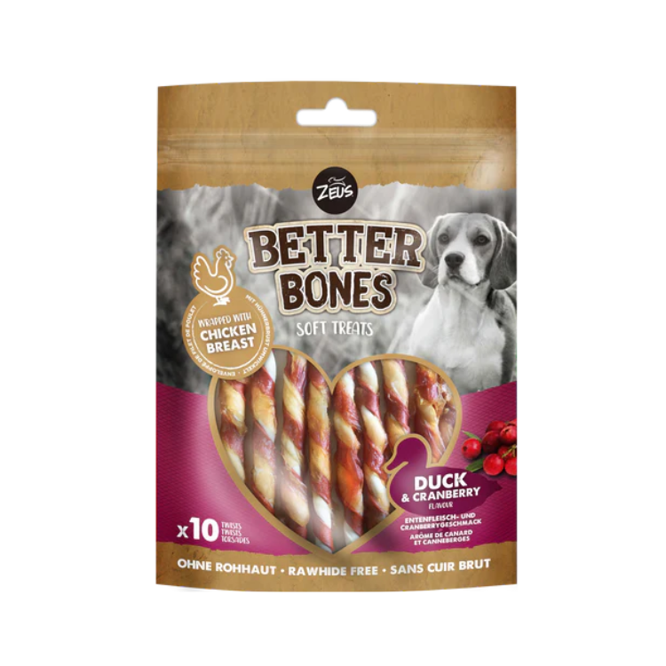 Snack Zeus Better Bones Palitos Pato + Arándanos – Premio Dental para Perros