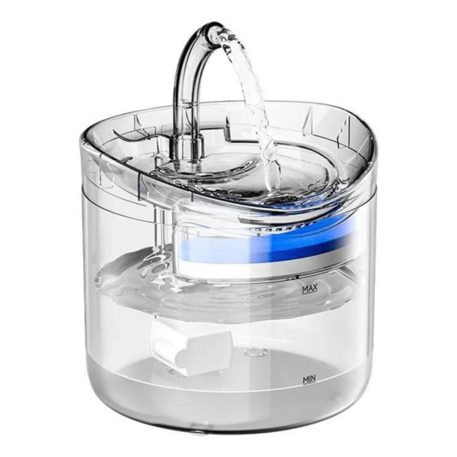Fuente de agua transparente automática 1,8 L con filtro