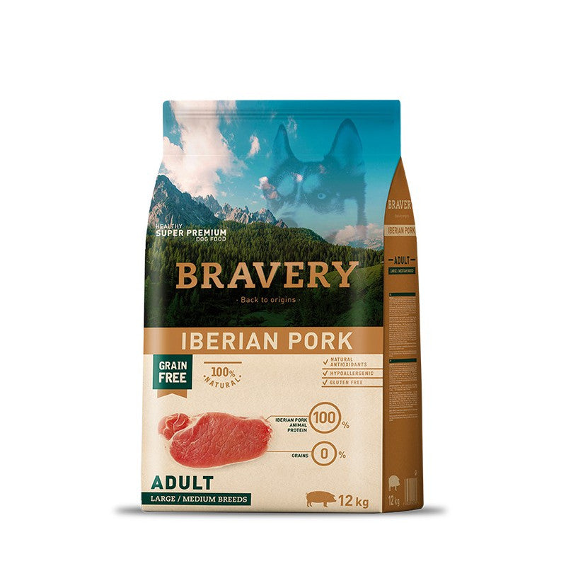 BRAVERY IBERIAN PORK ADULT LARGE/MEDIUM BREEDS 12 KG