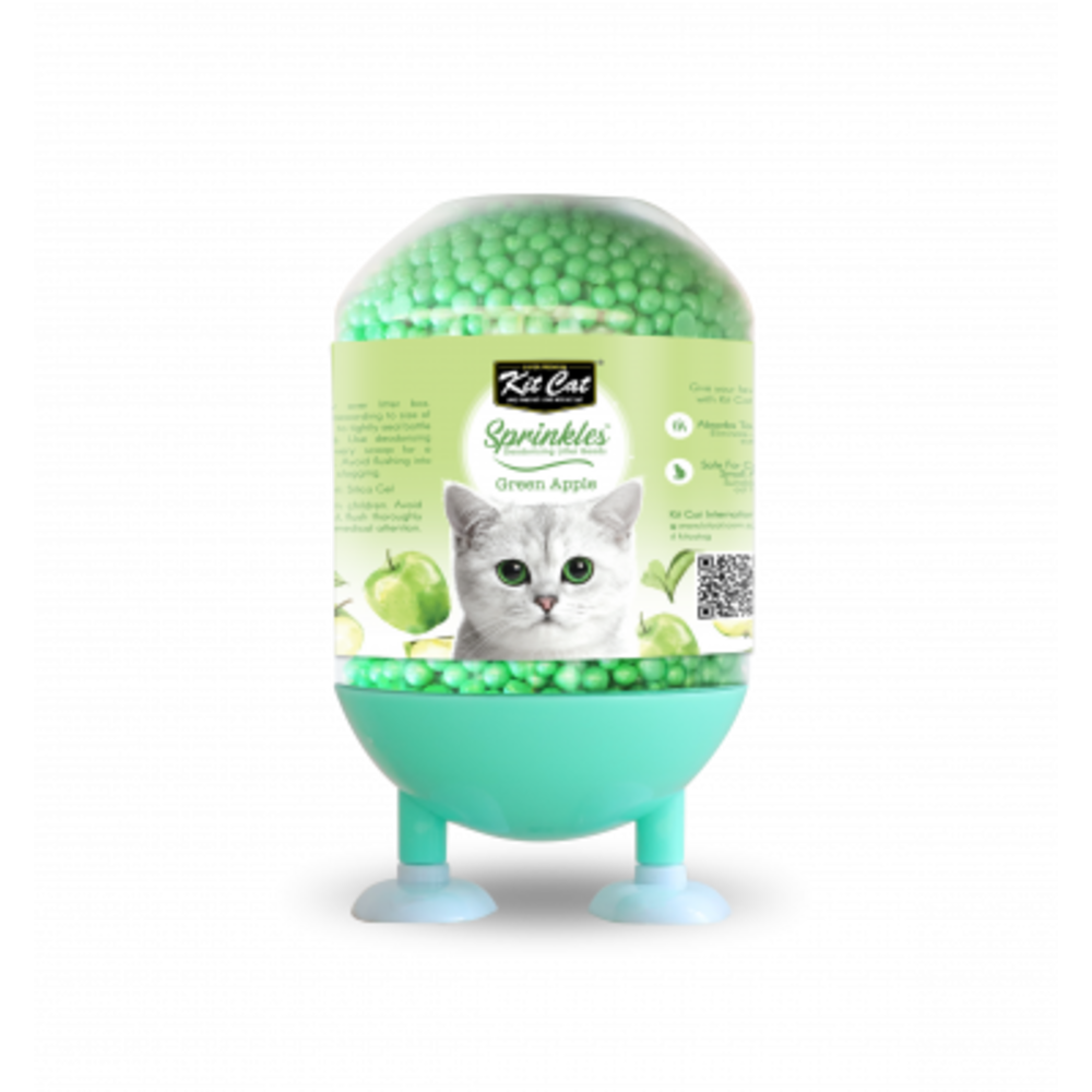Kit Cat Litter Sprinkles Green Apple – Perlas Desodorizantes para Arena de Gato