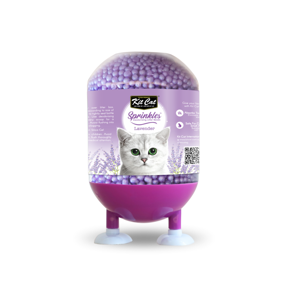Kit Cat Litter Sprinkles Lavender – Perlas Desodorizantes para Arena de Gato