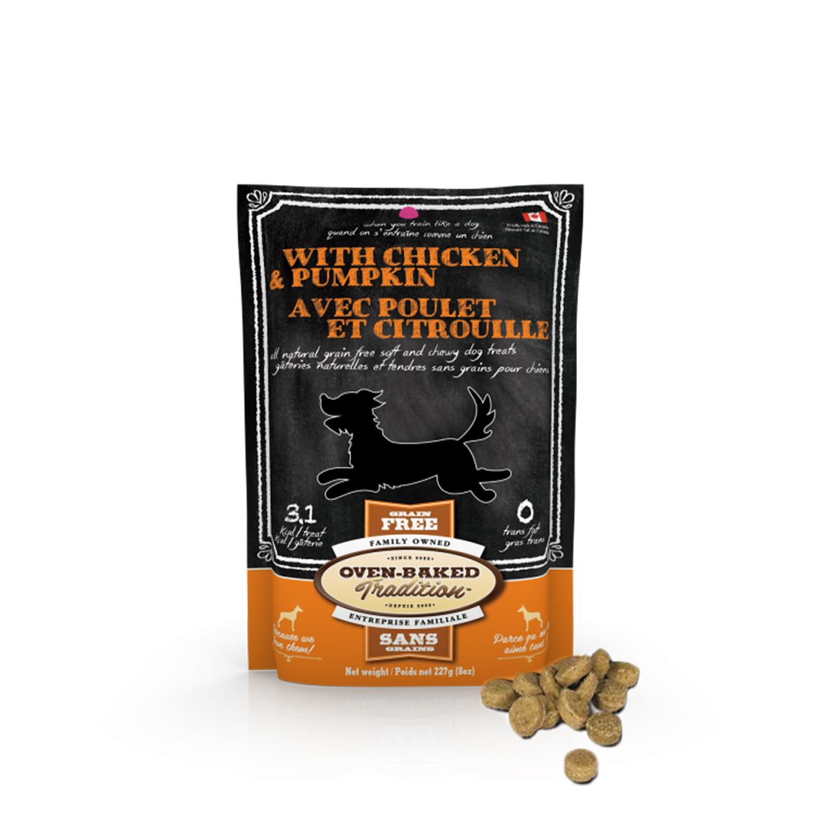 OVEN-BAKED TREATS POLLO Y CALABAZA PERROS – 227G