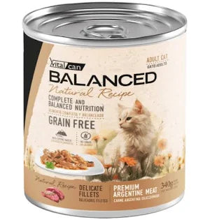 VITALCAN NATURAL RECIPE GATO ADULTO DELICADOS FILETES – CARNE – 340 G